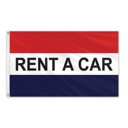 Rent A Car Message Flag 3'x5' Standard Flag -  GLOBAL FLAGS UNLIMITED, 204585
